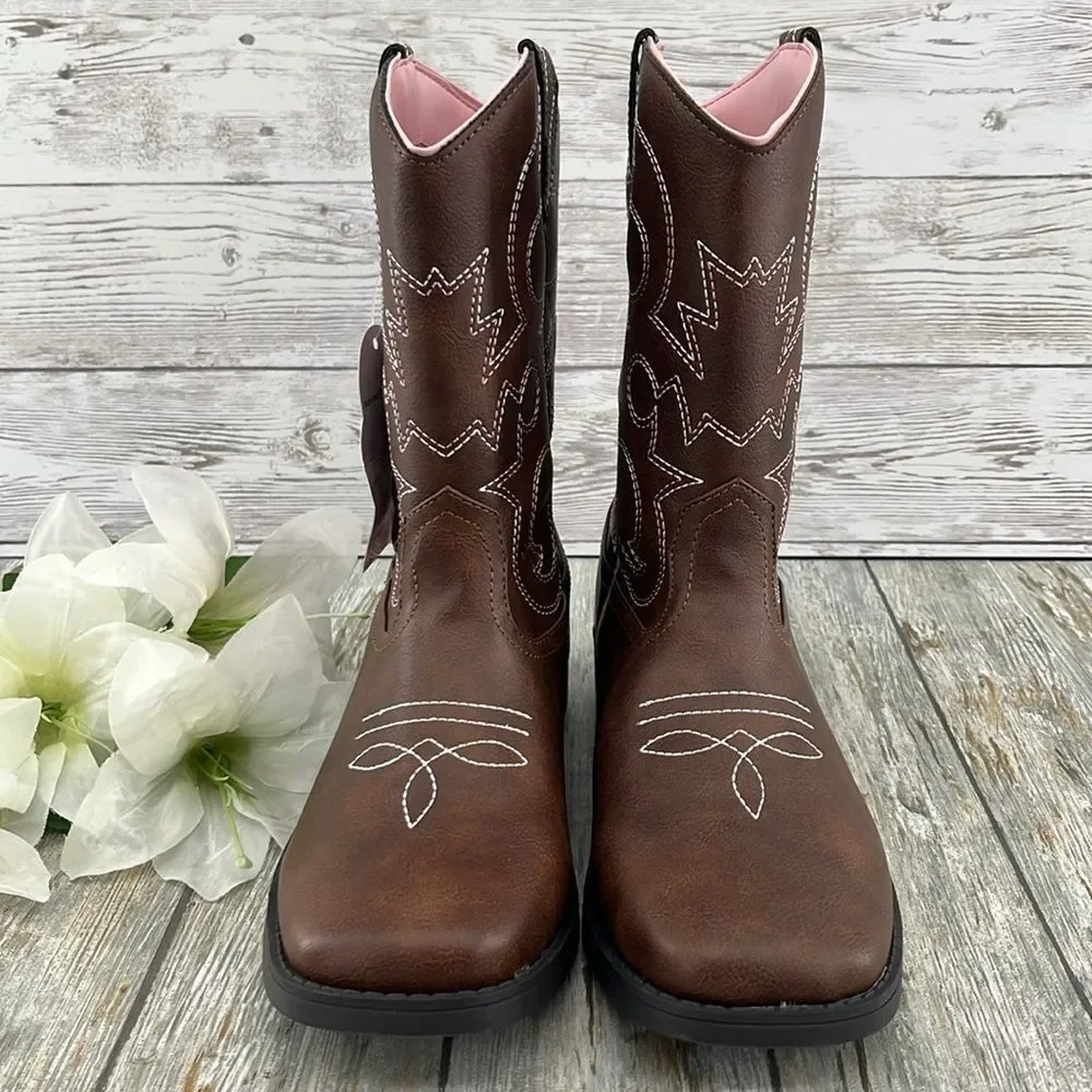 Big Girls Western Cowgirl Boots Shoes Size 6